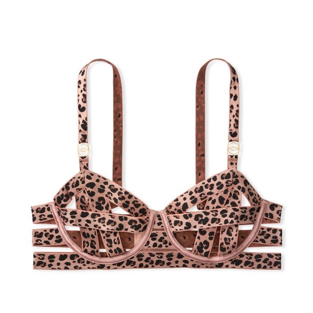 ❌SOLD❌ VICTORIA’S SECRET:VERY SEXY Unlined Strappy Demi Bra Leopard 38C Lingerie